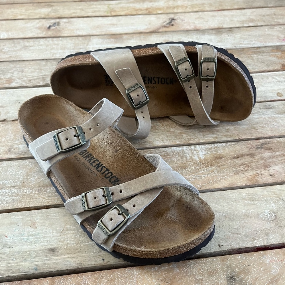 Birkenstock Tan Double Strap Sandals womens 39 8.5